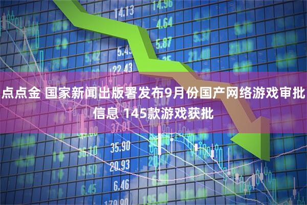 点点金 国家新闻出版署发布9月份国产网络游戏审批信息 145款游戏获批