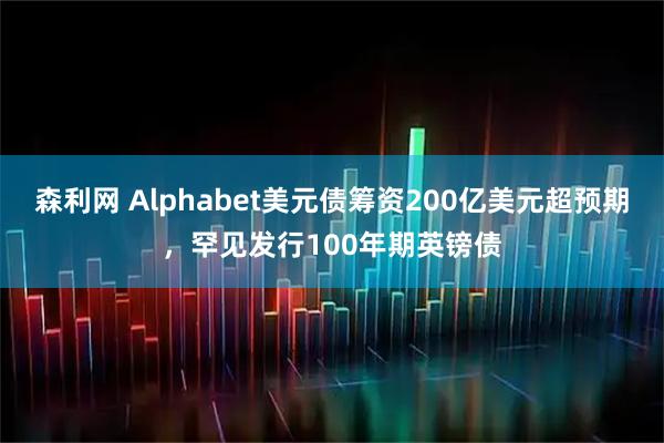森利网 Alphabet美元债筹资200亿美元超预期，罕见发行100年期英镑债
