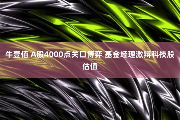 牛壹佰 A股4000点关口博弈 基金经理激辩科技股估值